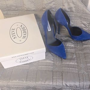 Steve Madden Varcityy Pumps Blue Suede Leather